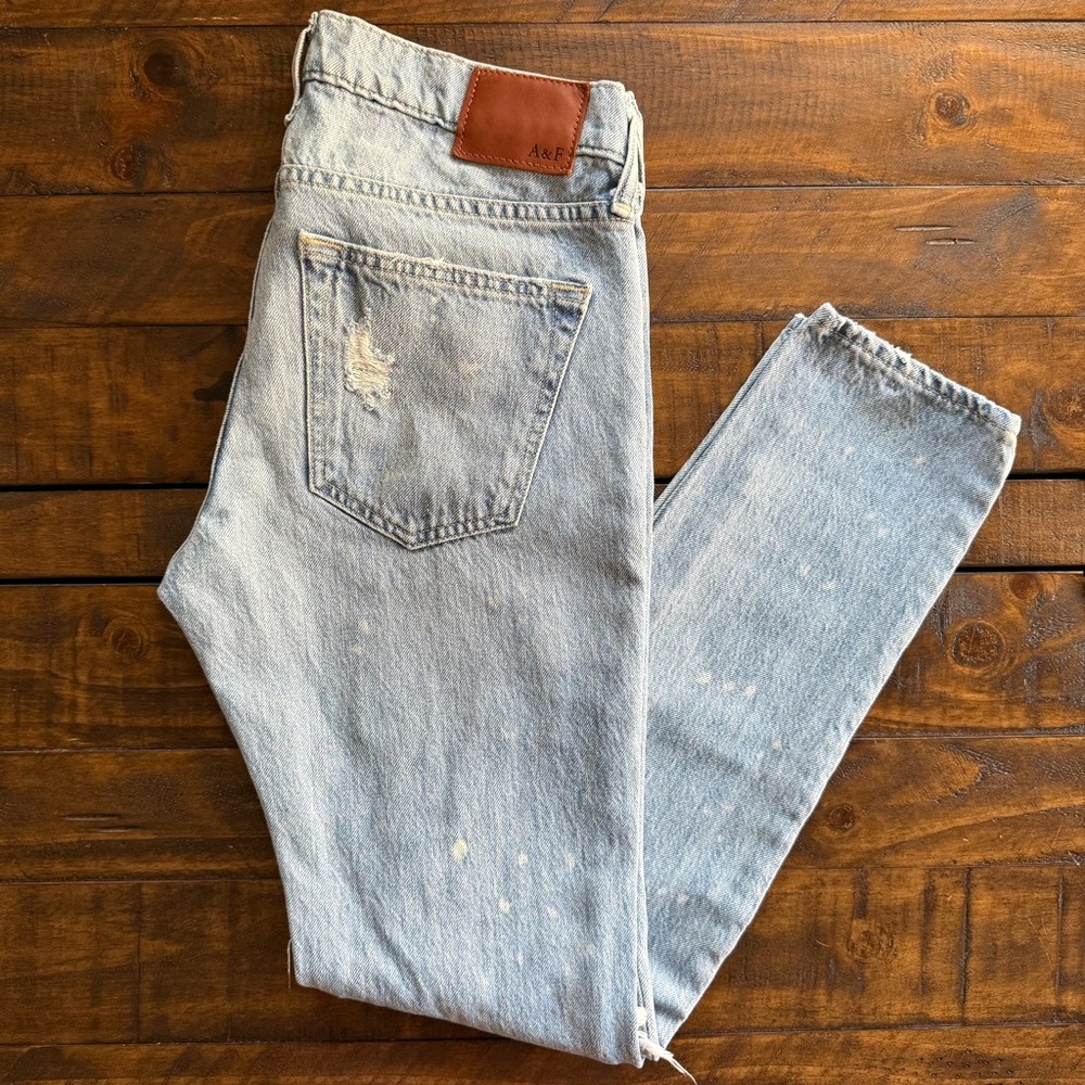 Abercrombie & Fitch Felix Super Skinny Distressed Acid Wash Jeans, Size 29x30
